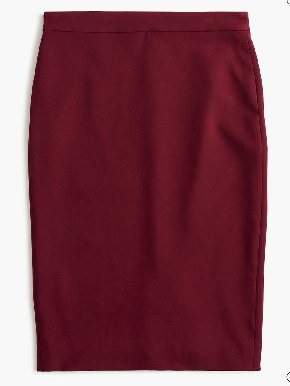 J. Crew 365 No. 2 Pencil Skirt Four-Season Stretch - Vintage Burgundy | 10 NWT
